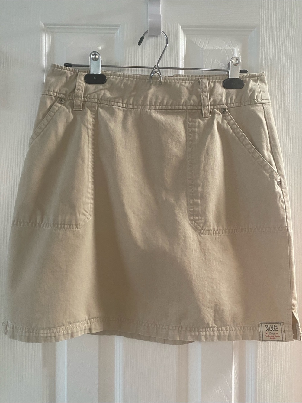 Bill Blass Sweet Vintage Chino 18” Mini Skirt - Neutral Tan Gorpcore Sand Size 8
